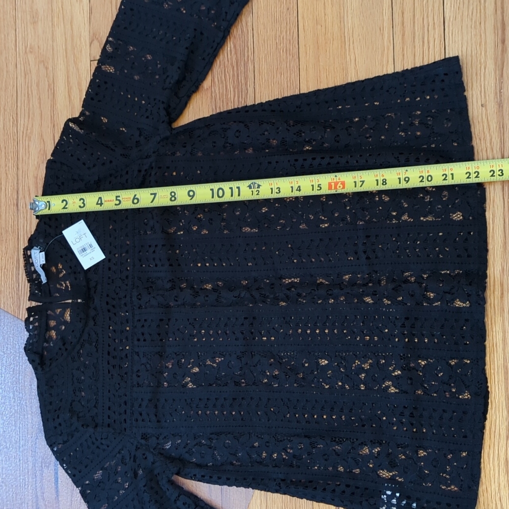 Loft black sheer lacy top - Picture 4 of 8